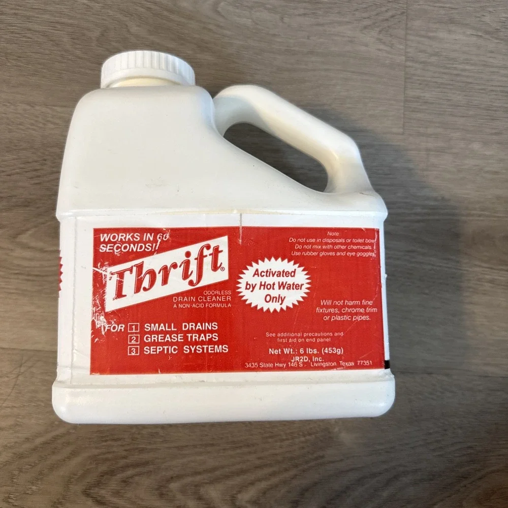 Thrift Odorless Drain Cleaner 6lb Granular Non-Acid Septic Systems Partial 4.5lb